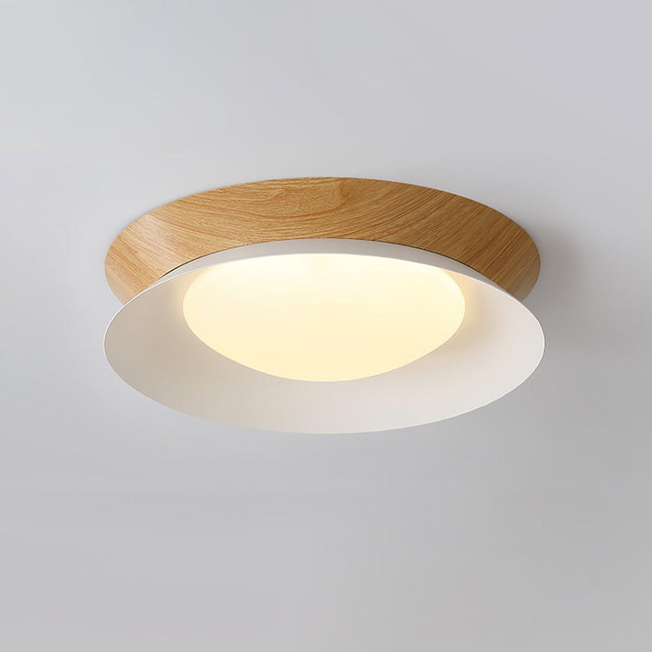 Solara Plafonnier en Bois Anneau Double Demi-Rond - Neutralighting