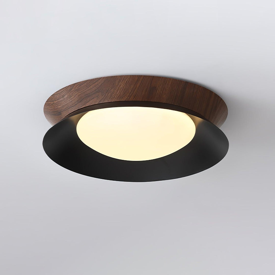 Solara Plafonnier en Bois Anneau Double Demi-Rond - Neutralighting