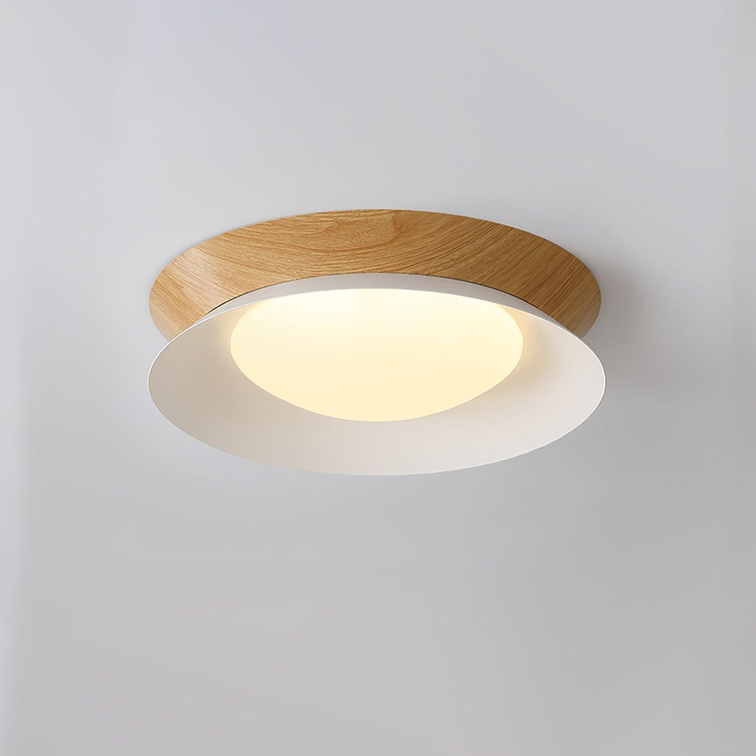Solara Plafonnier en Bois Anneau Double Demi-Rond - Neutralighting