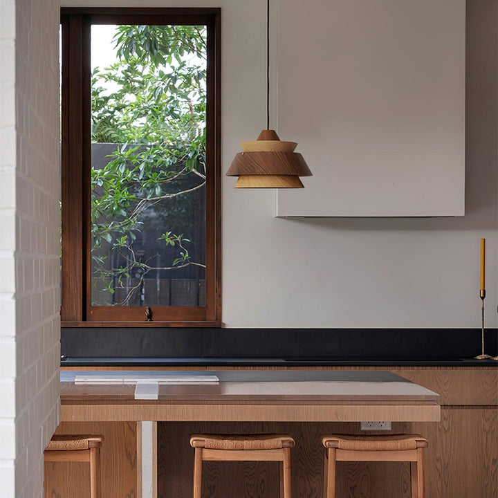Karwe Lampe Pendante Bois Stratifié Vintage - Neutralighting