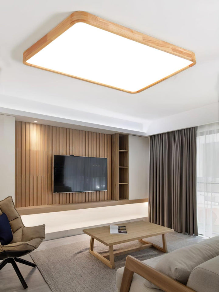 Lustra Lumière Plafonnière Géométrique en Bois LED - Neutralighting