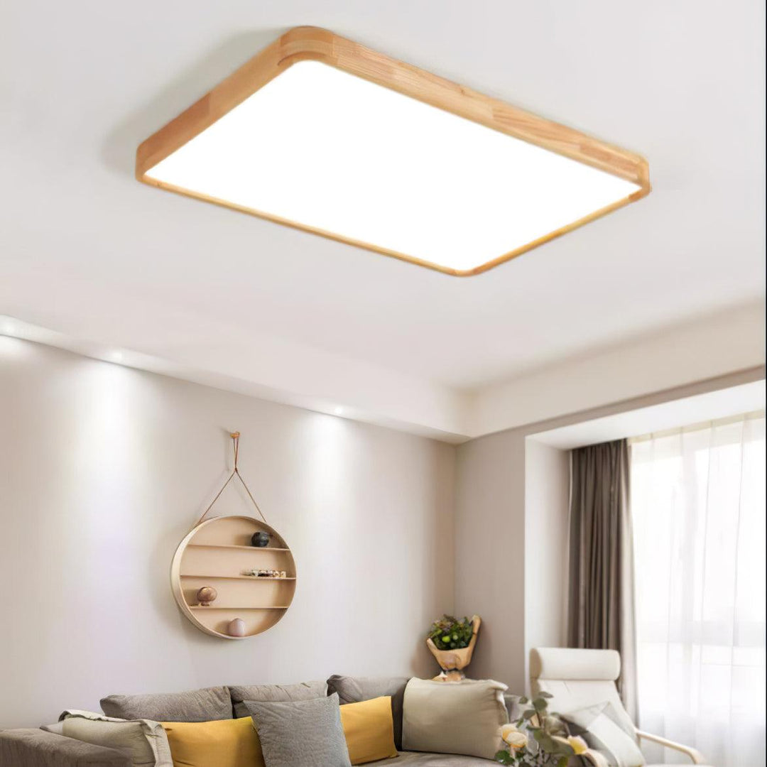 Lustra Lumière Plafonnière Géométrique en Bois LED - Neutralighting