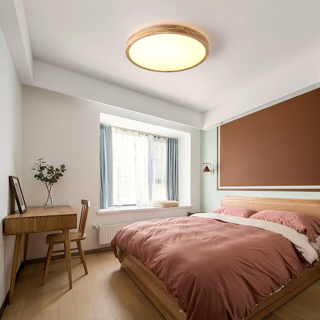 Lustra Lumière Plafonnière Géométrique en Bois LED - Neutralighting