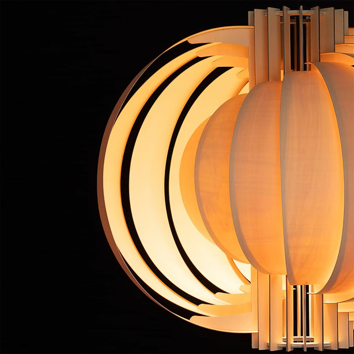 Bois Lanterne Suspension Stratifié Organique - Neutralighting