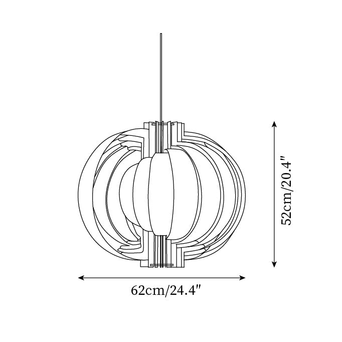 Bois Lanterne Suspension Stratifié Organique - Neutralighting