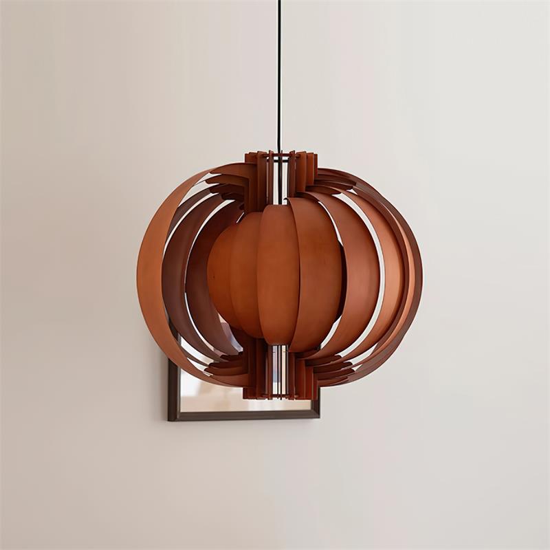 Bois Lanterne Suspension Stratifié Organique - Neutralighting