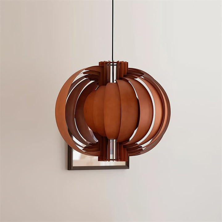 Bois Lanterne Suspension Stratifié Organique - Neutralighting
