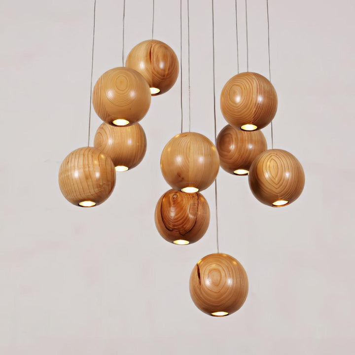 Ulvararis Suspension en bois Nordic Orb Sphere Cluster - Neutralighting