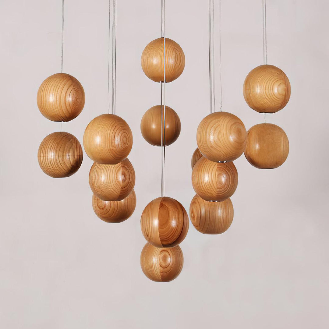 Ulvararis Suspension en bois Nordic Orb Sphere Cluster - Neutralighting