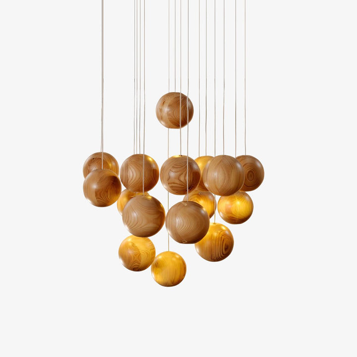 Ulvararis Suspension en bois Nordic Orb Sphere Cluster - Neutralighting