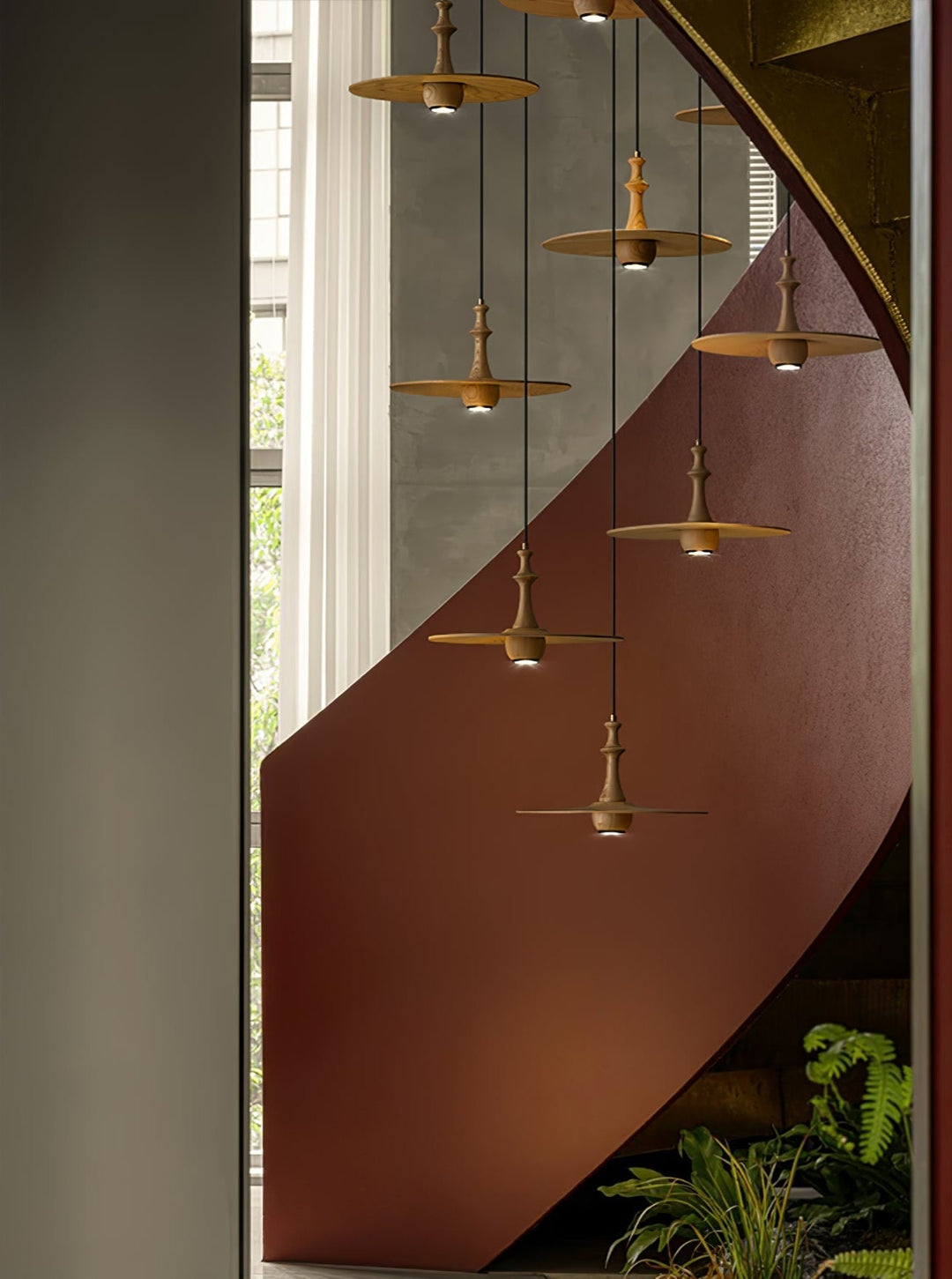 Spindle Lampe Pendante en Bois Tournante - Neutralighting