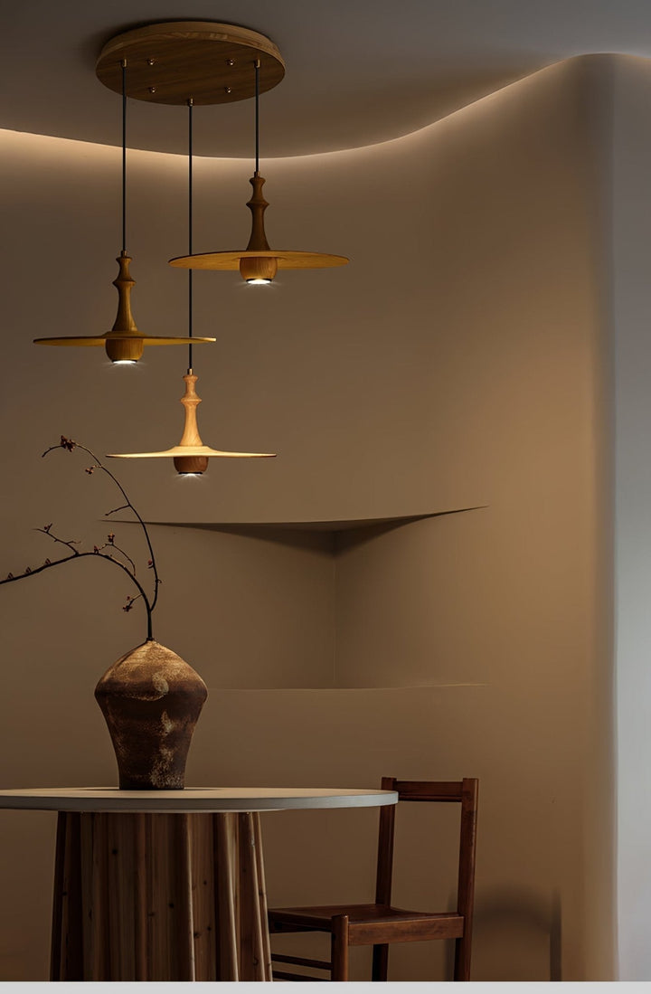 Spindle Lampe Pendante en Bois Tournante - Neutralighting
