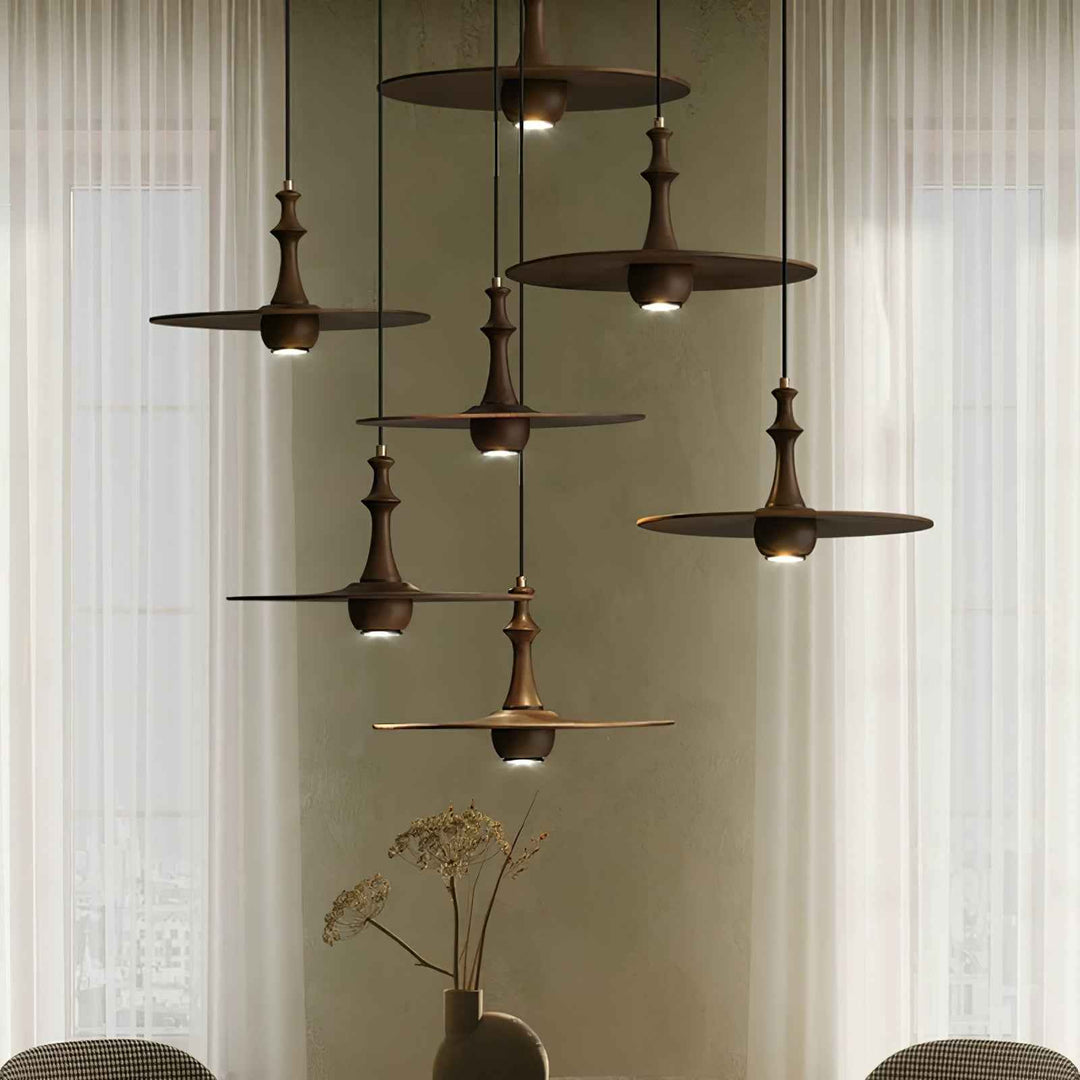 Spindle Lampe Pendante en Bois Tournante - Neutralighting
