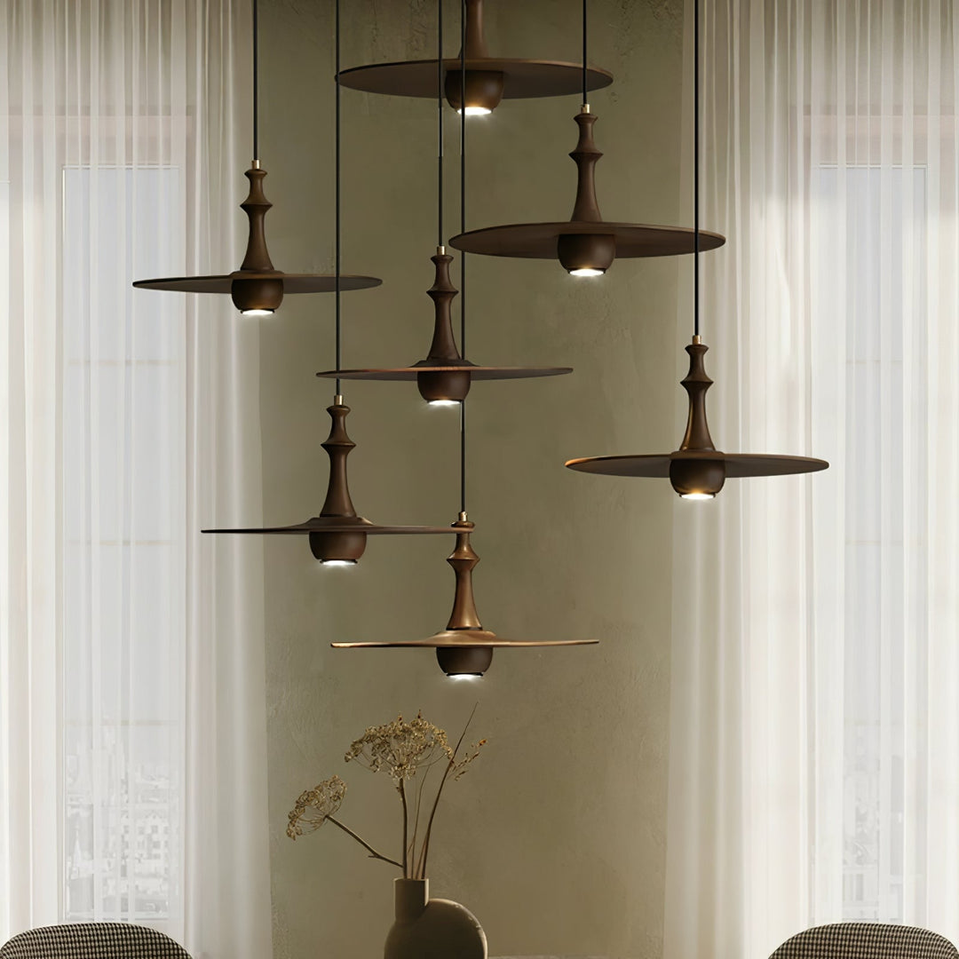 Spindle Lampe Pendante en Bois Tournante - Neutralighting