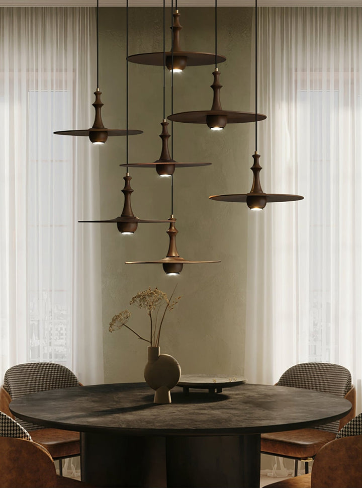 Spindle Lampe Pendante en Bois Tournante - Neutralighting
