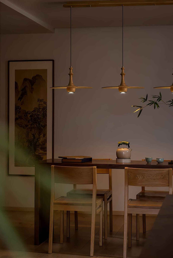 Spindle Lampe Pendante en Bois Tournante - Neutralighting