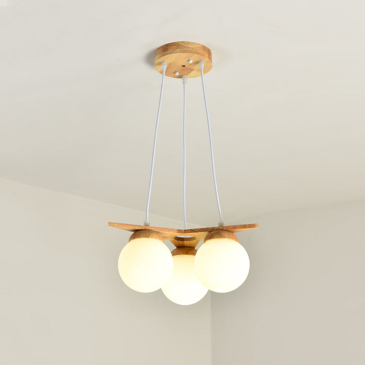 Zothaus Lustre Bois Verre Étoile Art Nordique Premium - Neutralighting