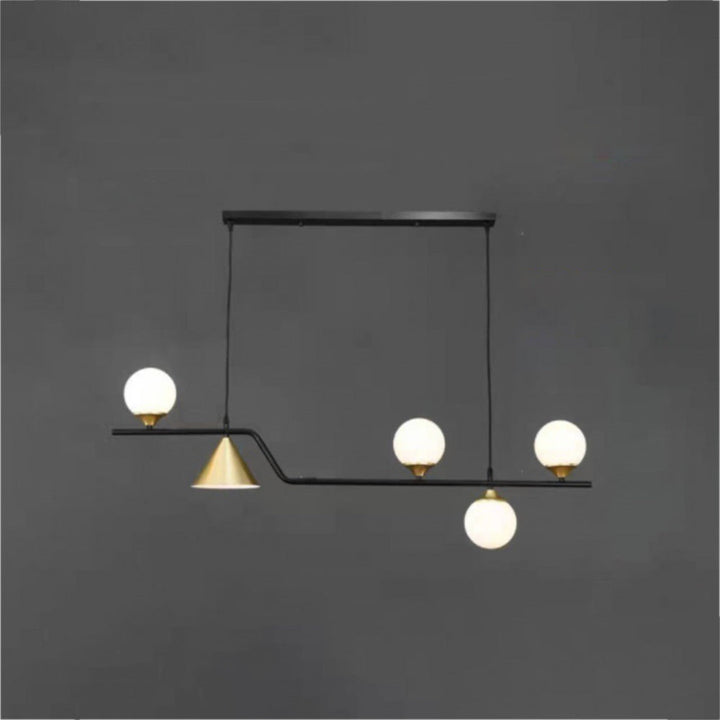 Ray Moderne LED Suspension Noir/Or Verre Salon/Chambre à Coucher - Neutralighting
