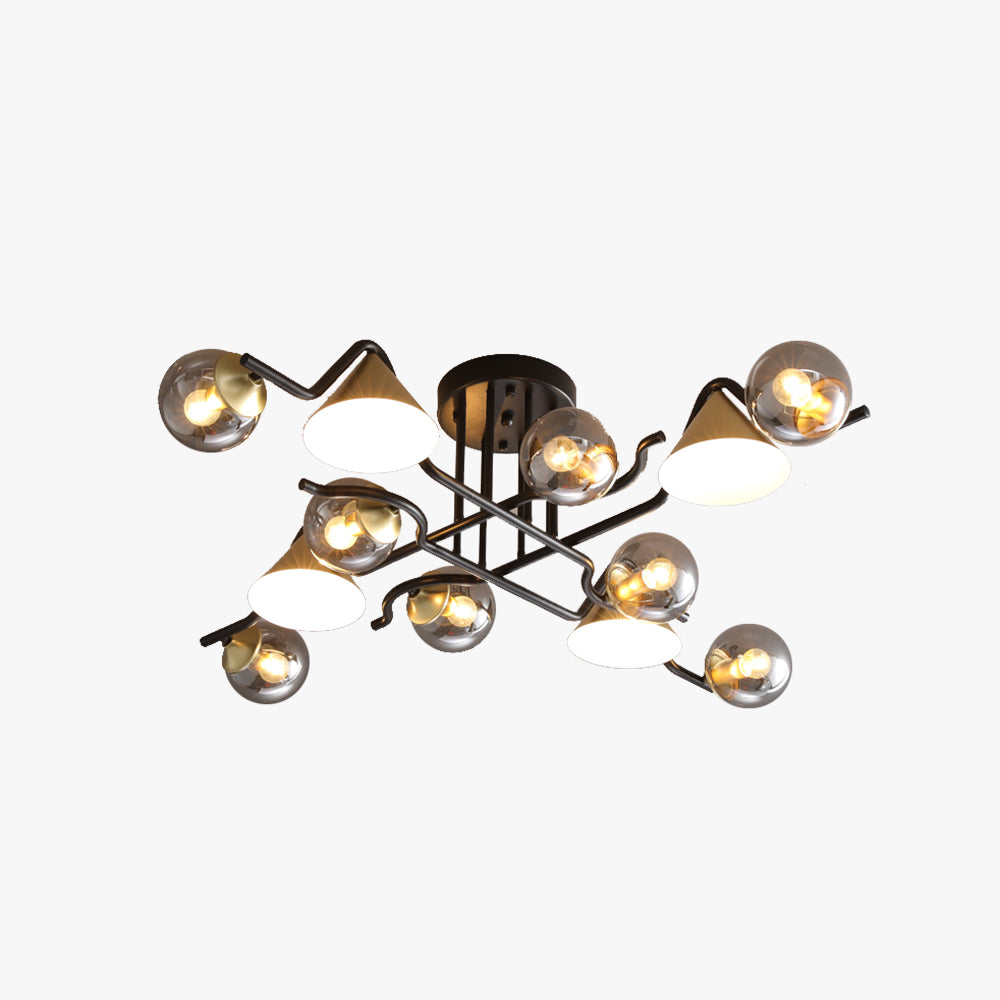 Arisha Design LED Plafonnier Métal/Verre Salon/Chambre à Coucher - Neutralighting