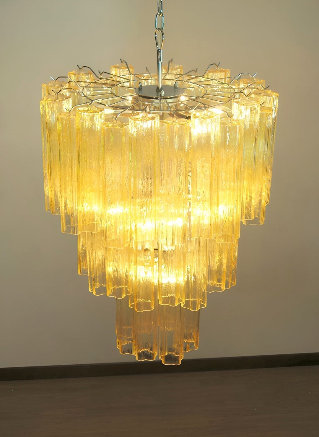 Aurora Lustre Jaune Verre Tube Étagé Chaud - Neutralighting