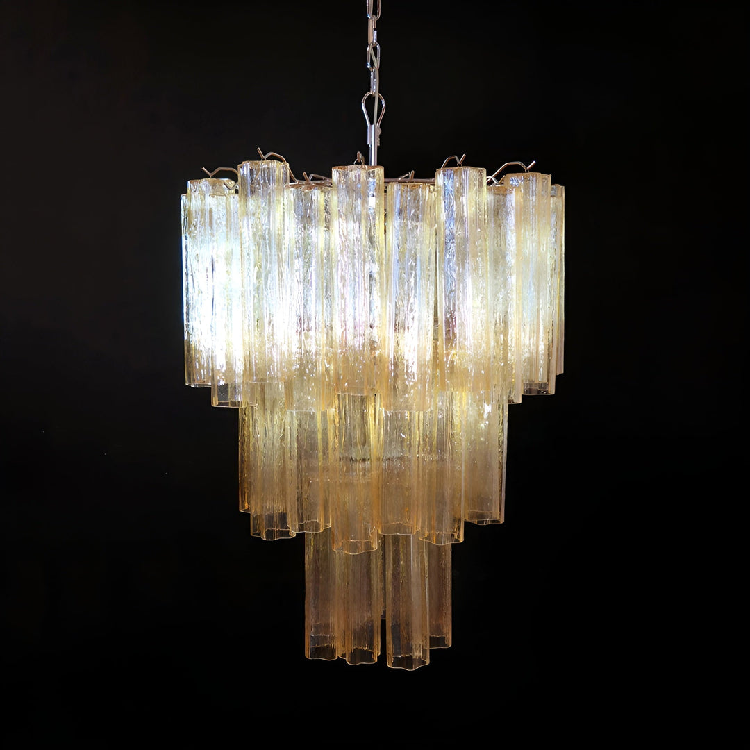 Aurora Lustre Jaune Verre Tube Étagé Chaud - Neutralighting