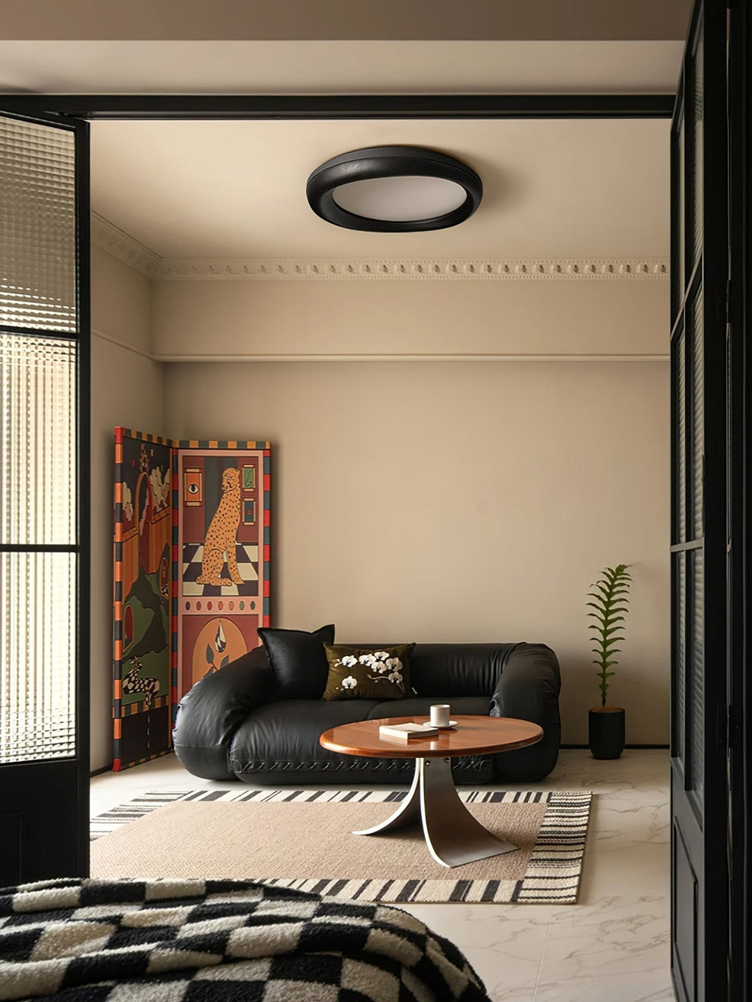 Eurtheara Plafonnier Bois Verre Organique - Neutralighting
