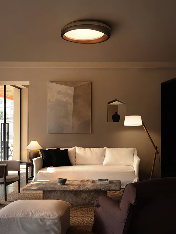 Eurtheara Plafonnier Bois Verre Organique - Neutralighting