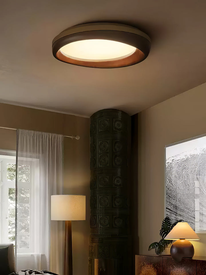 Eurtheara Plafonnier Bois Verre Organique - Neutralighting