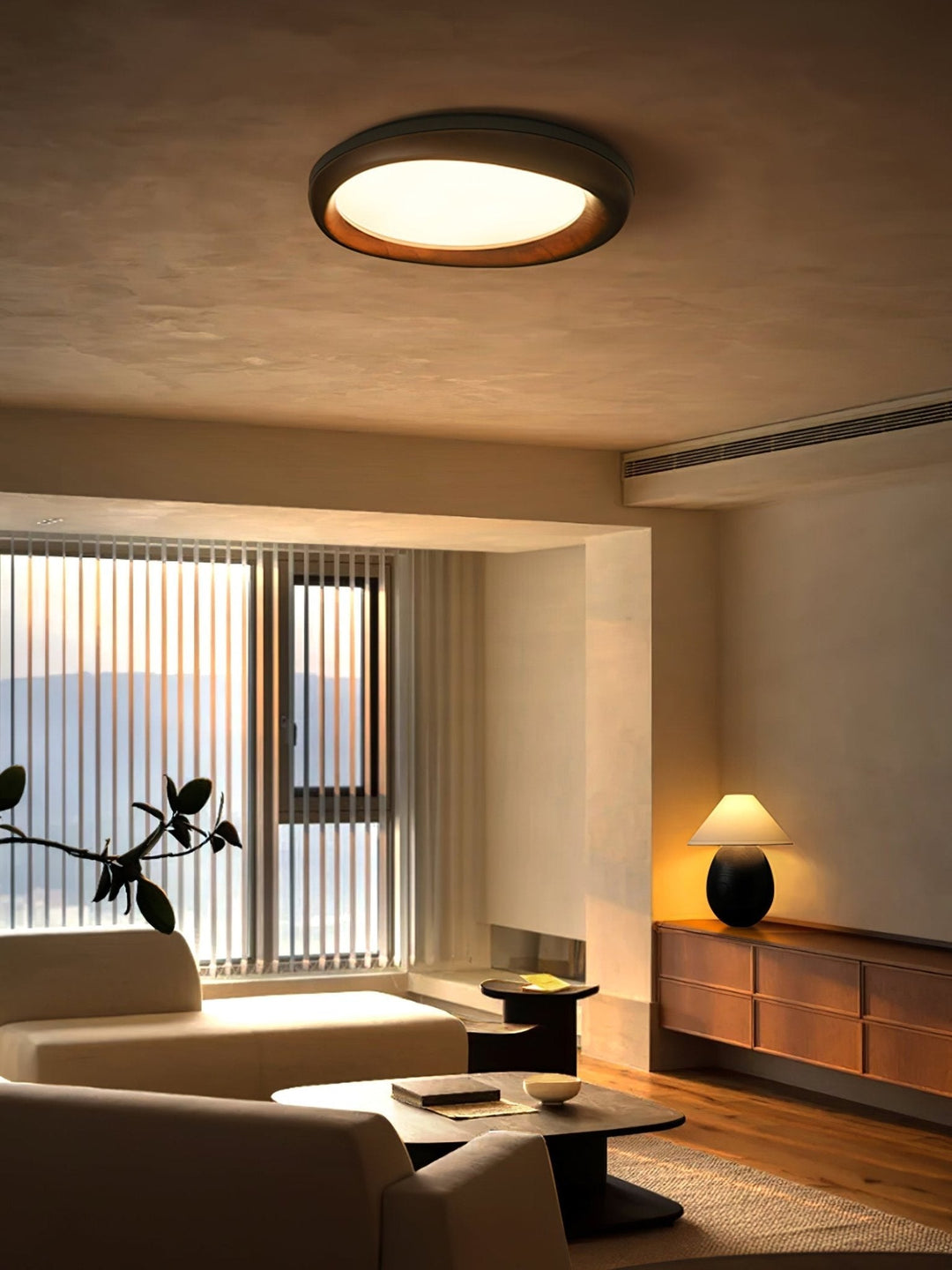 Eurtheara Plafonnier Bois Verre Organique - Neutralighting