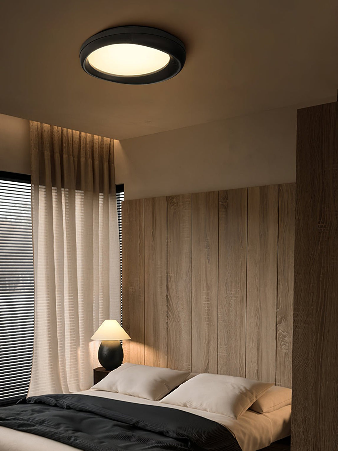 Eurtheara Plafonnier Bois Verre Organique - Neutralighting