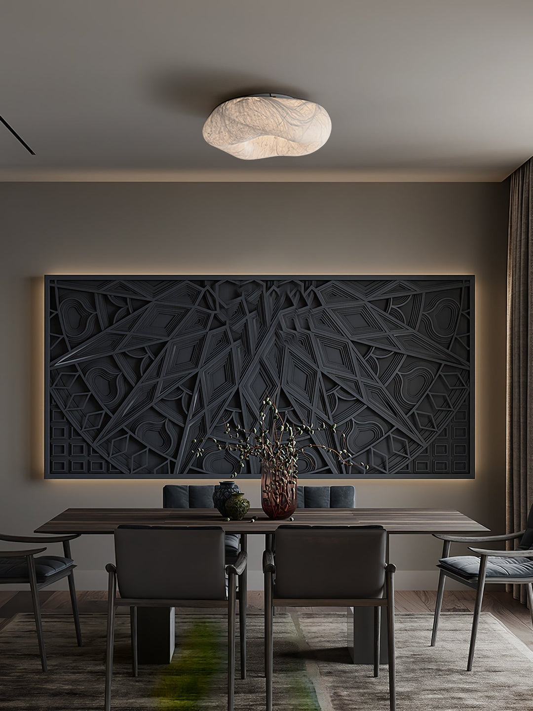Solara Plafonnier en Forme de Nuage en Soie Élégant - Neutralighting