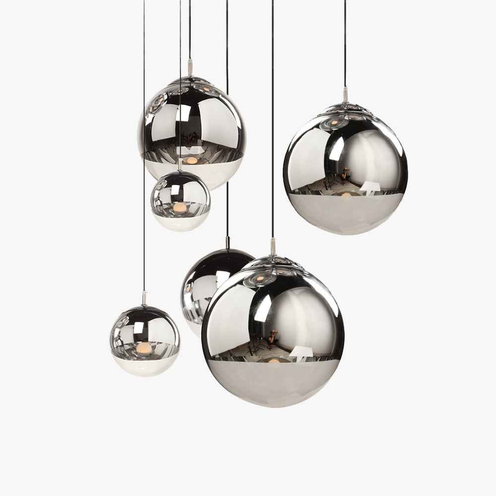 Valentina Industriel Rond Métal Verre Suspension Salon - Neutralighting