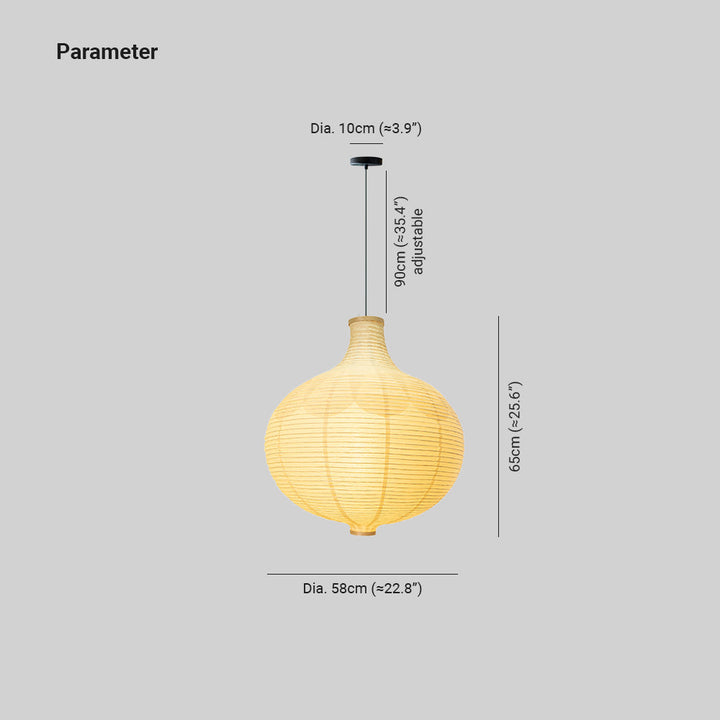 Ritta Japonais Conception Globe Bois Papier LED Suspension Salon - Neutralighting