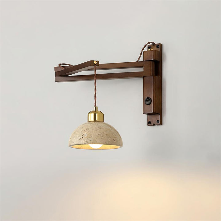 Applique Murale avec Abat-jour Cylindre en Travertin pour Ambiance Minimaliste - Neutralighting