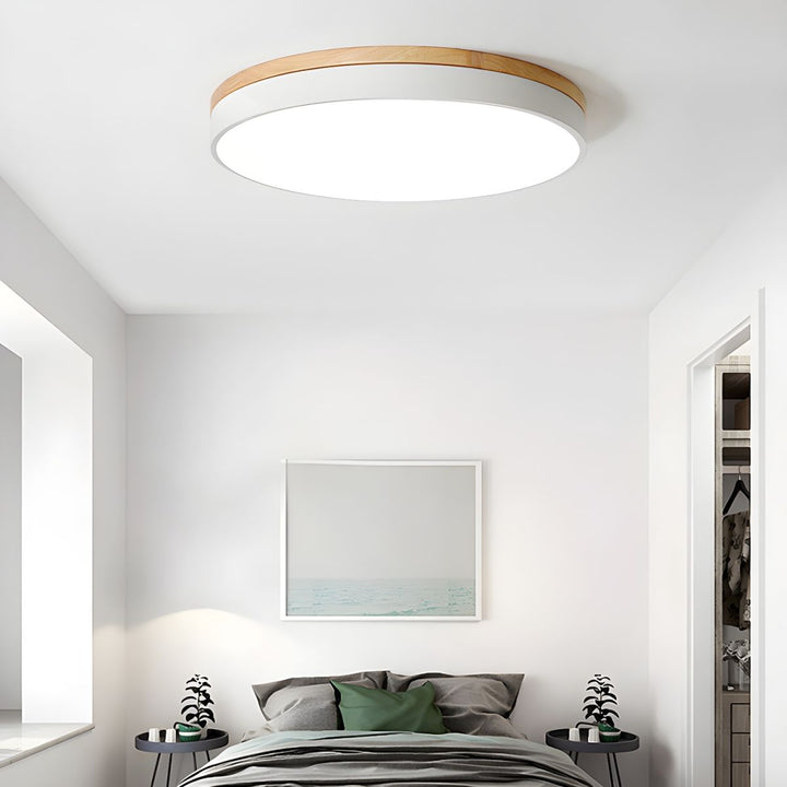 Solara Lampe Plafonnier Circulaire en Bois Moderne Minimaliste - Neutralighting