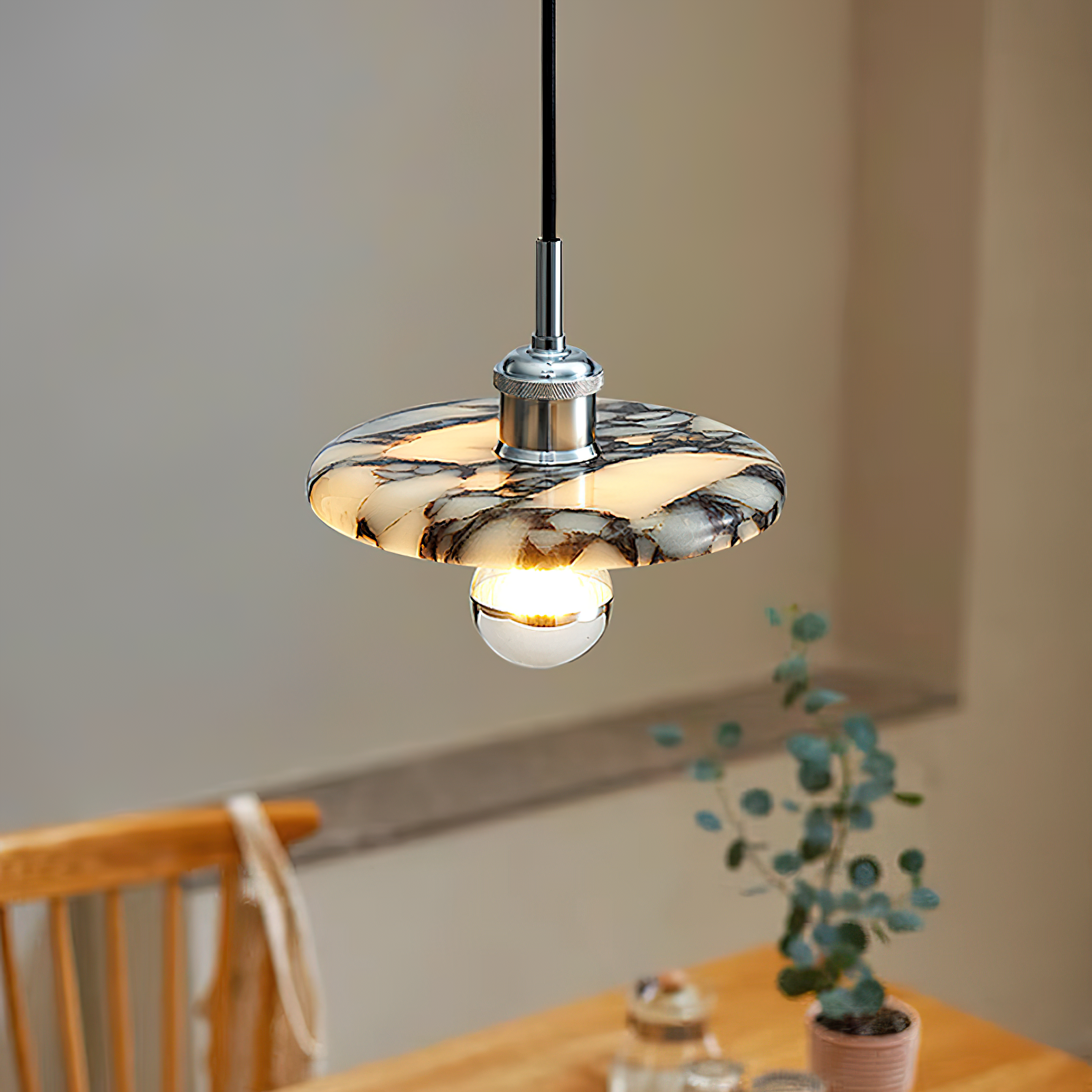 Ovelion Suspension Marbre Métal Art Nordique Premium - Neutralighting