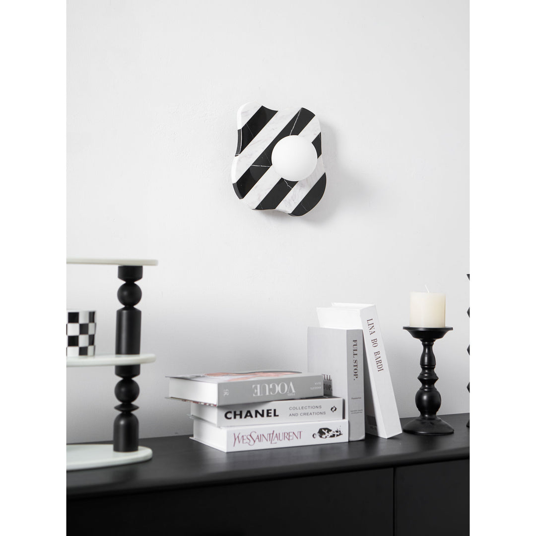 Curinis Applique Murale Marbre Zebra Verre - Neutralighting