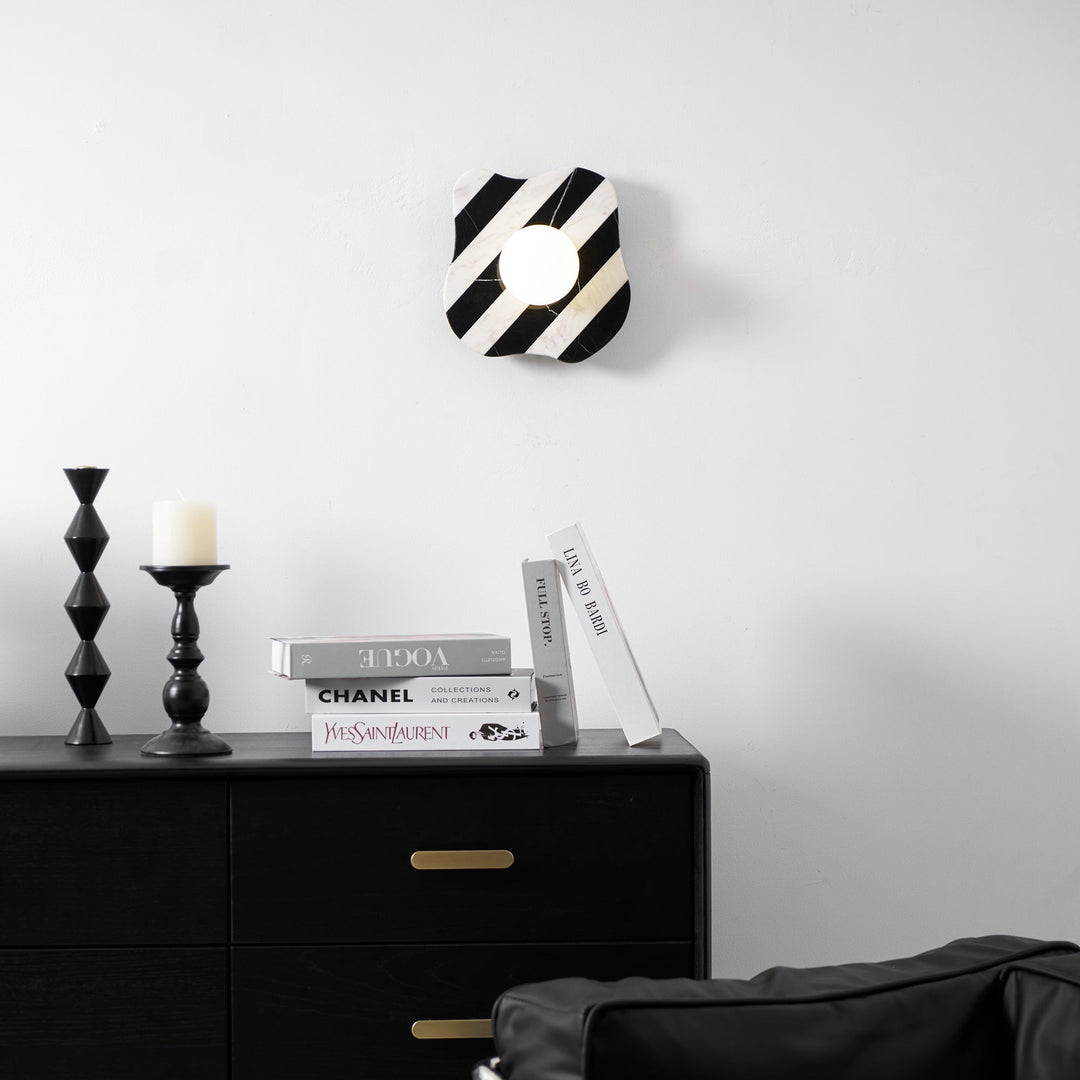 Curinis Applique Murale Marbre Zebra Verre - Neutralighting