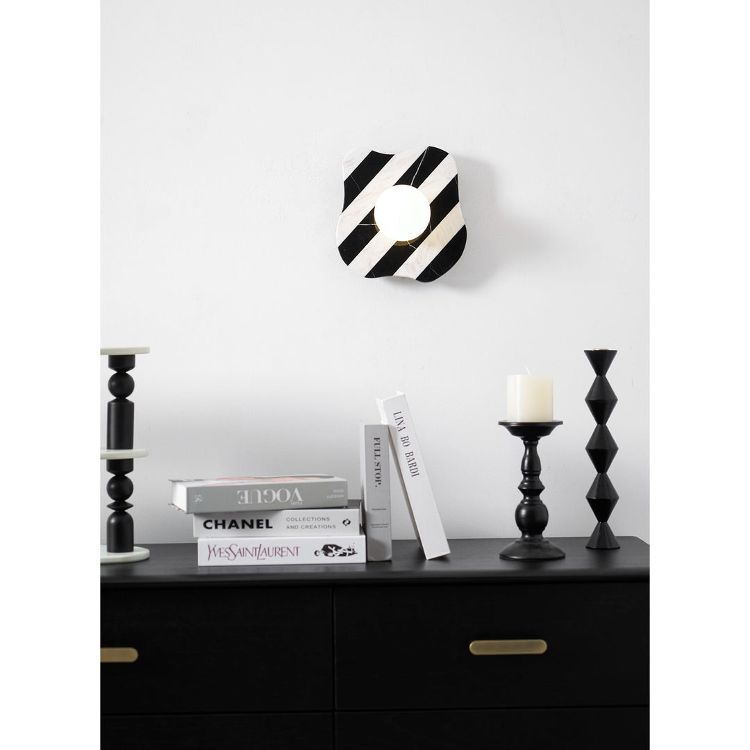 Curinis Applique Murale Marbre Zebra Verre - Neutralighting
