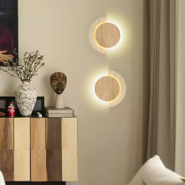 Coraeen Applique Murale Demi-Lune en Travertin - Neutralighting