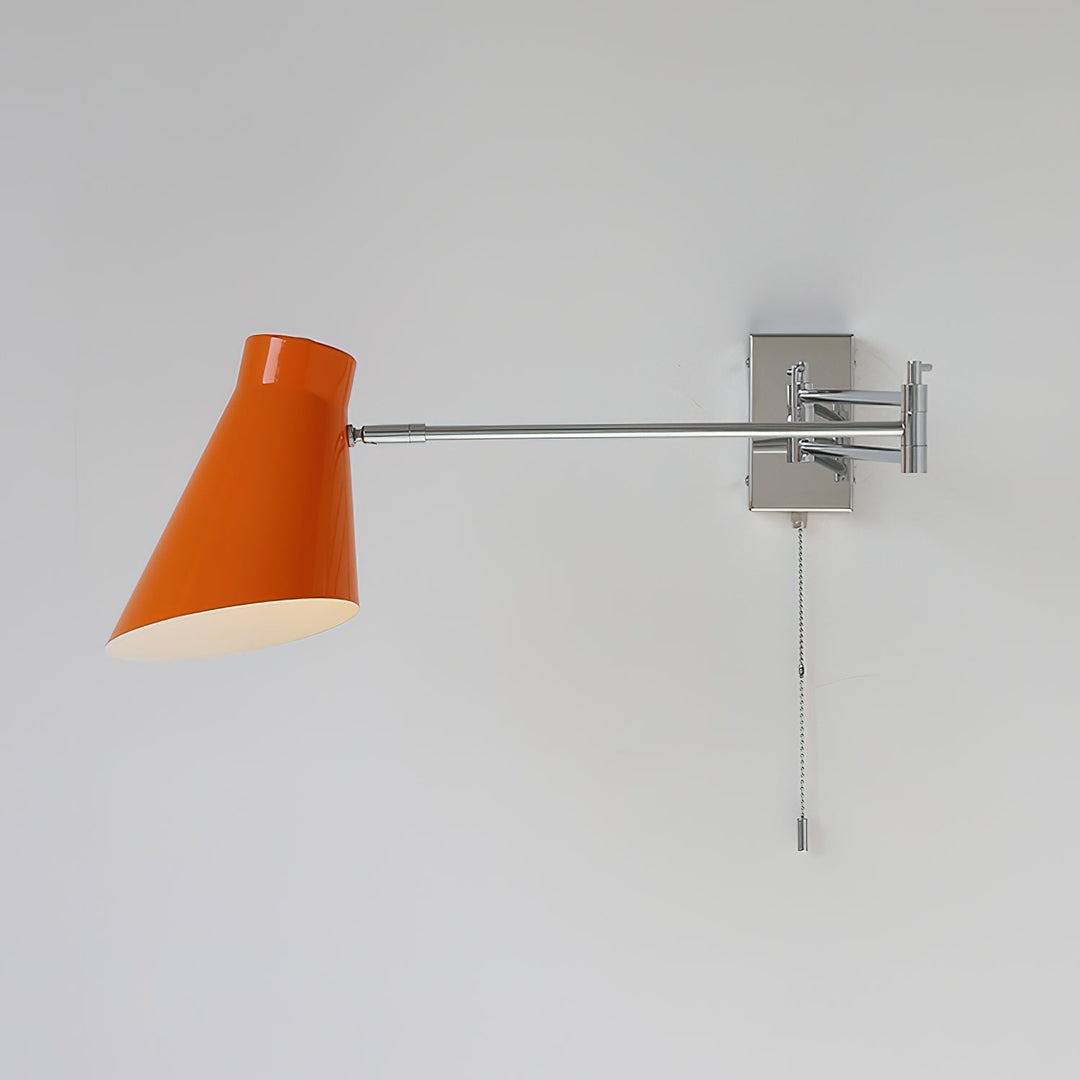 Virelli Applique Murale Bras Pivotant Chrome Orange Ajustable Industriel - Neutralighting