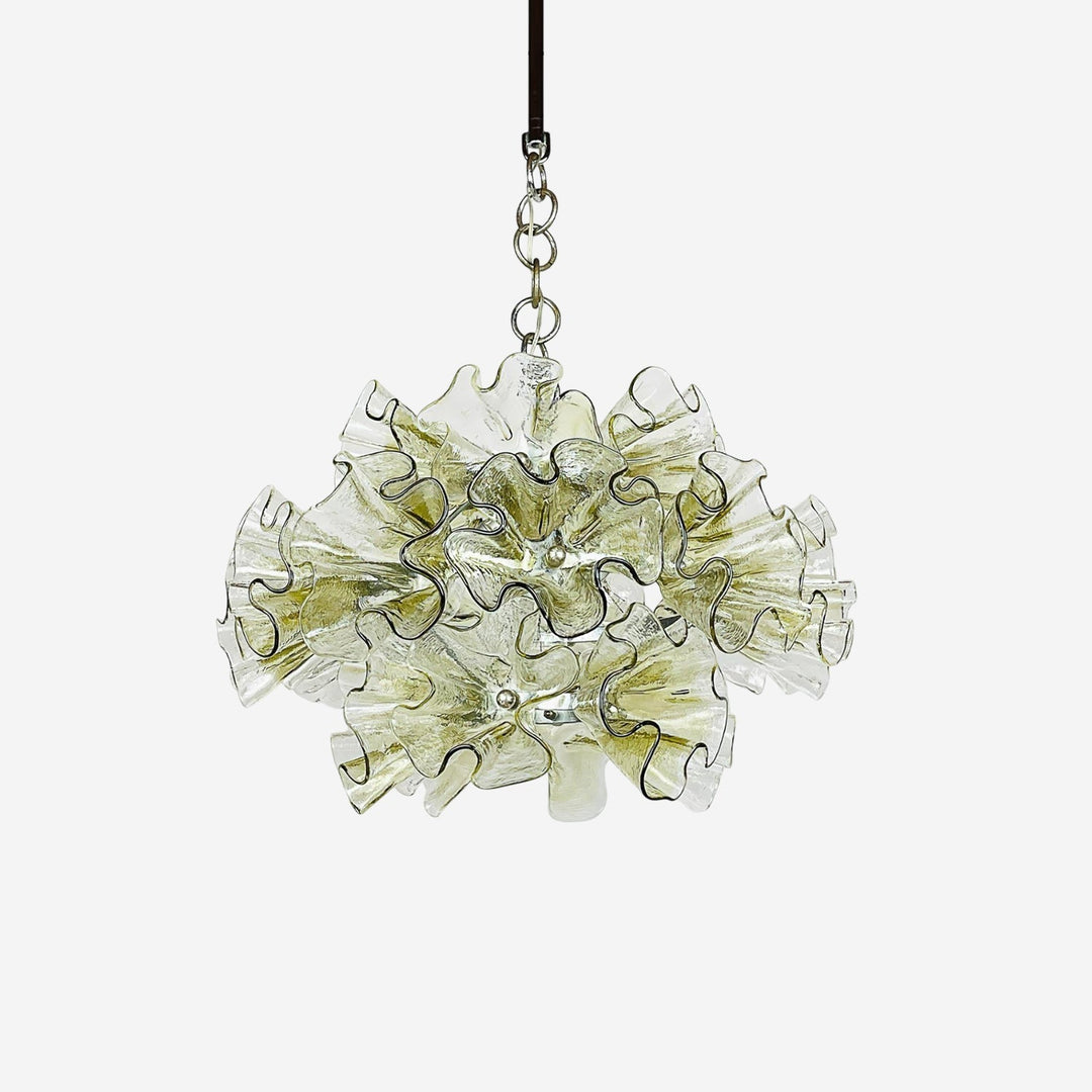 Zerelle Lampe Pendante Verre Froncé Fleur - Neutralighting