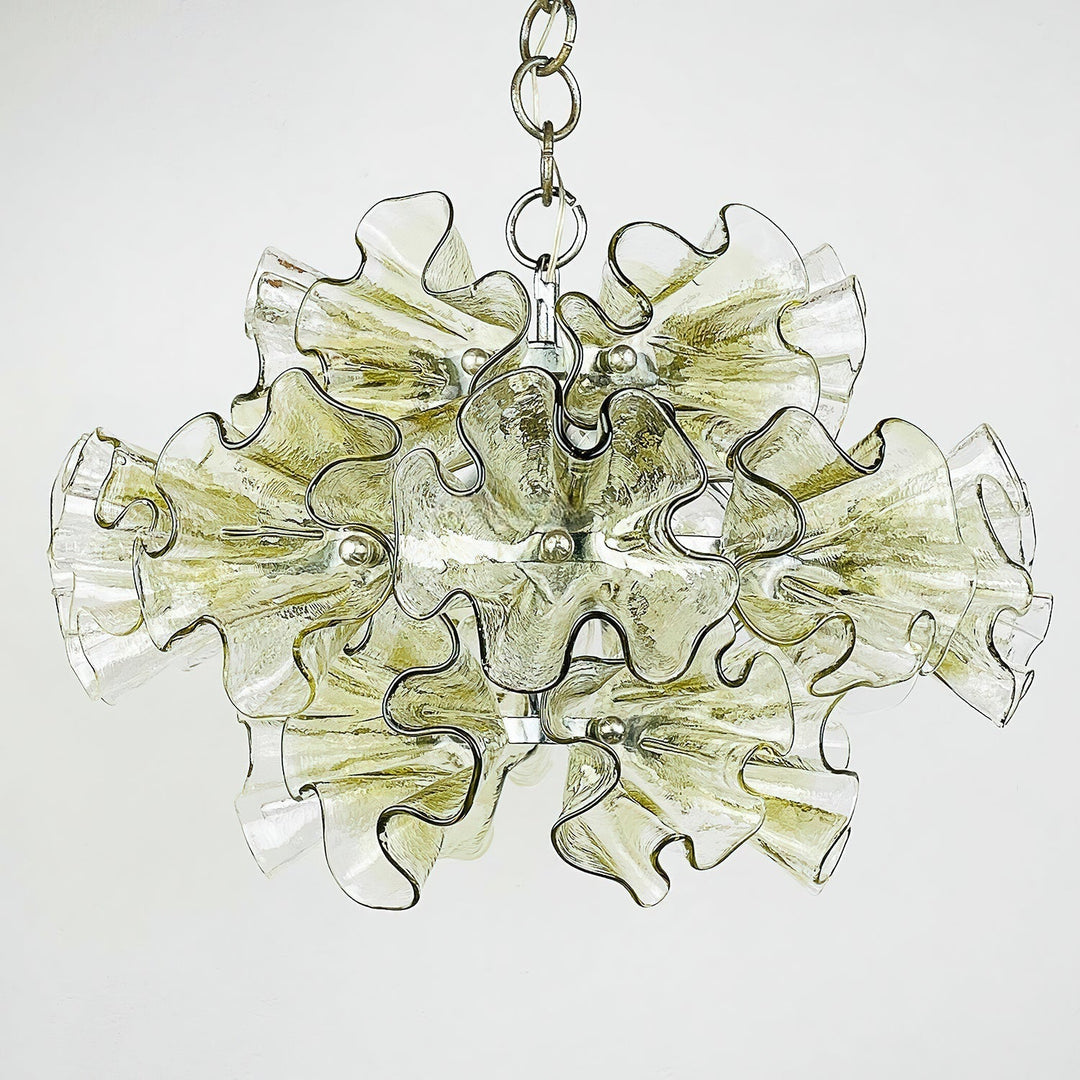 Zerelle Lampe Pendante Verre Froncé Fleur - Neutralighting