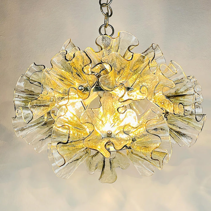 Zerelle Lampe Pendante Verre Froncé Fleur - Neutralighting
