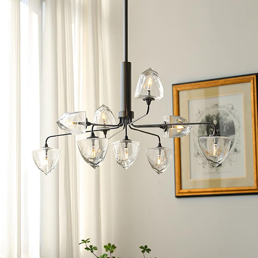 Zevin Lustre Abat-jours en Verre Facetté Bras en Laiton Artisanal - Neutralighting