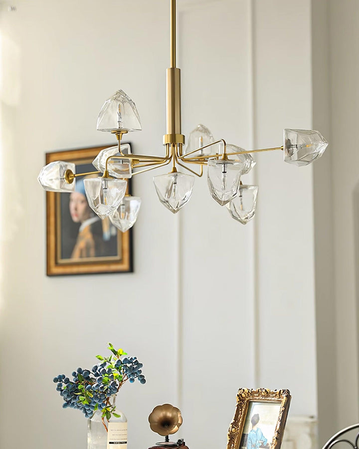 Zevin Lustre Abat-jours en Verre Facetté Bras en Laiton Artisanal - Neutralighting