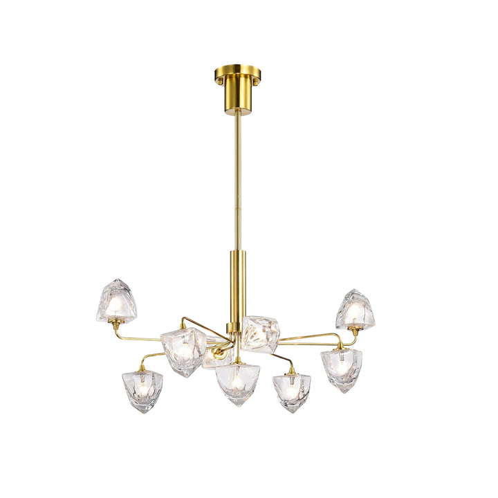 Zevin Lustre Abat-jours en Verre Facetté Bras en Laiton Artisanal - Neutralighting