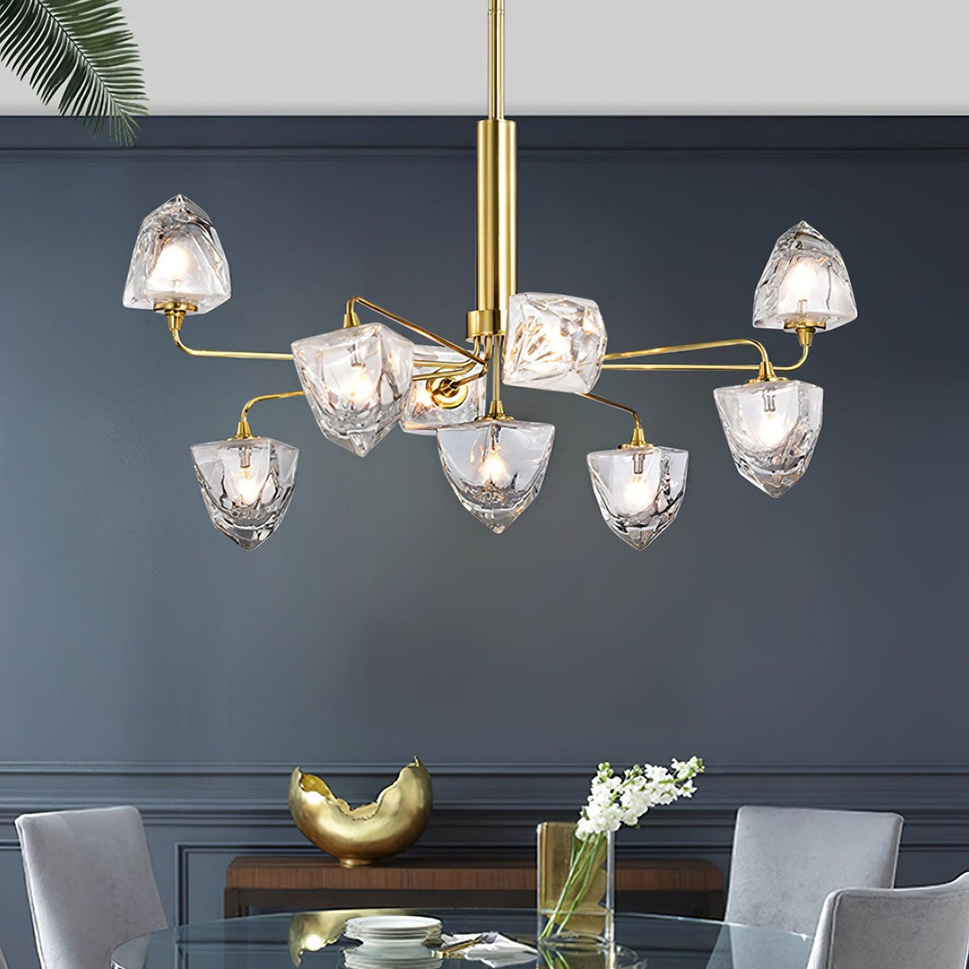 Zevin Lustre Abat-jours en Verre Facetté Bras en Laiton Artisanal - Neutralighting