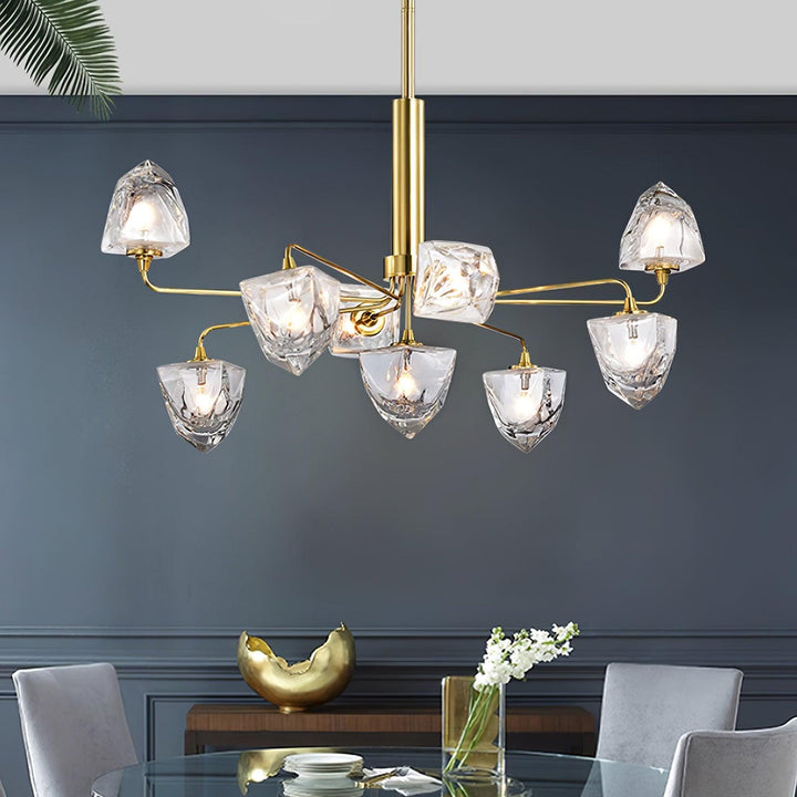 Zevin Lustre Abat-jours en Verre Facetté Bras en Laiton Artisanal - Neutralighting