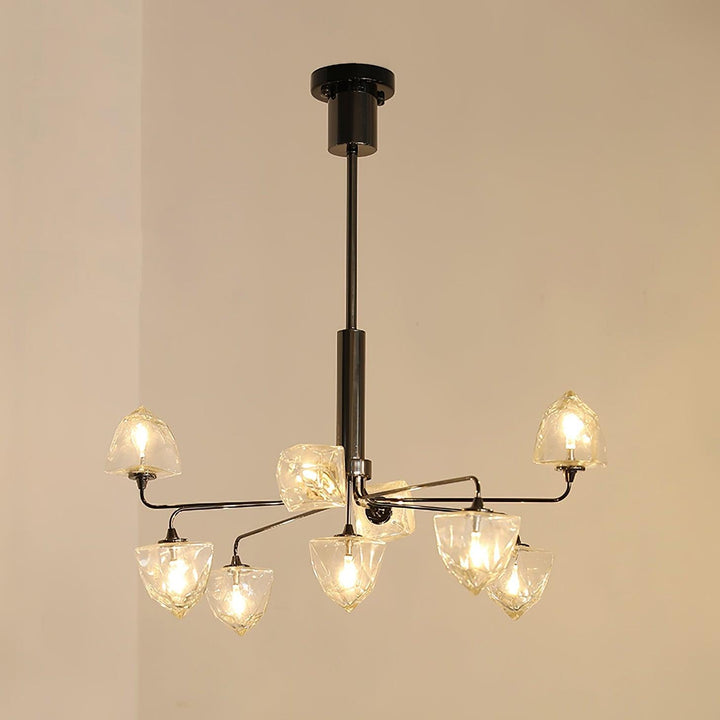 Zevin Lustre Abat-jours en Verre Facetté Bras en Laiton Artisanal - Neutralighting